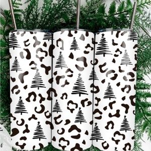 Leopard Print Christmas Tree Tumbler